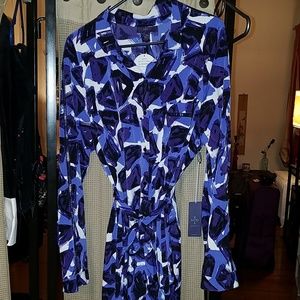 Nydj Oxford blue shirt dress